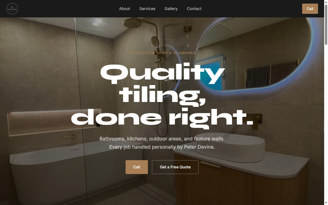 Devine Tiling website