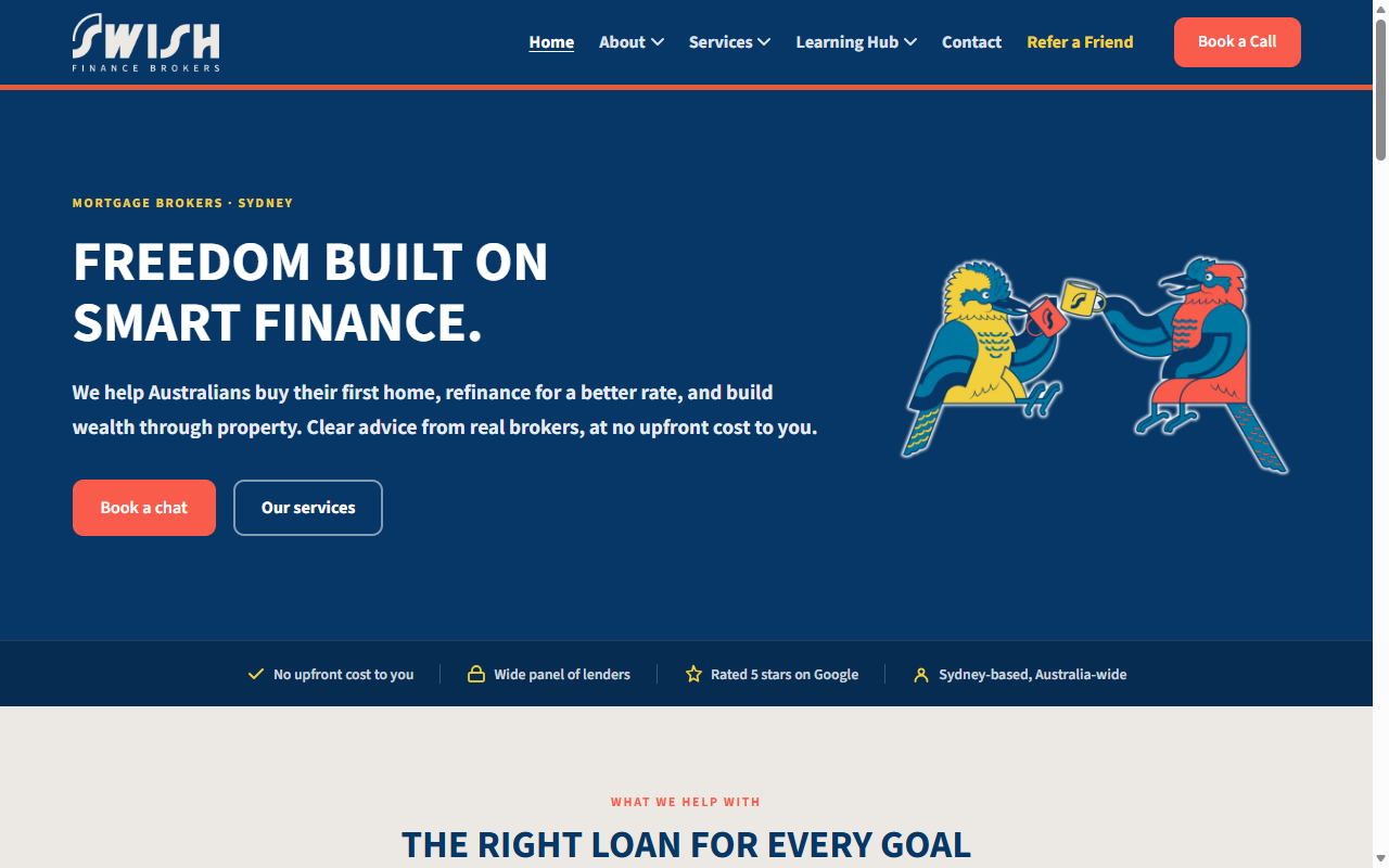 Swish Finance Brokers website